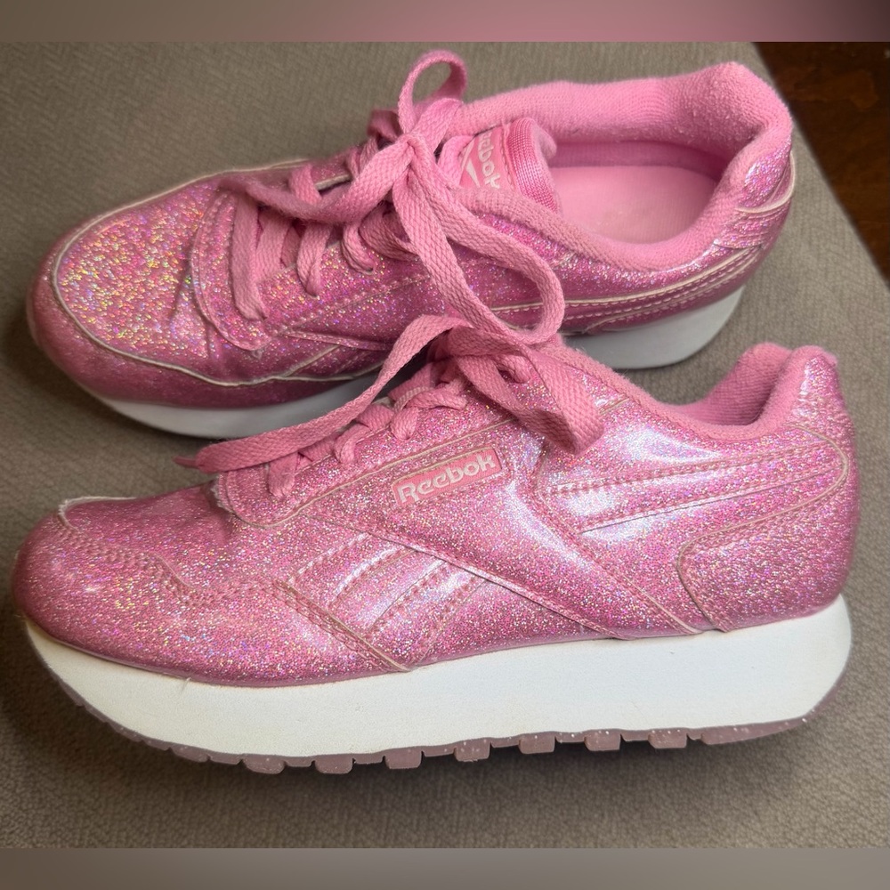 Reebok Sparkling Pink Sneakers Girls Size 3